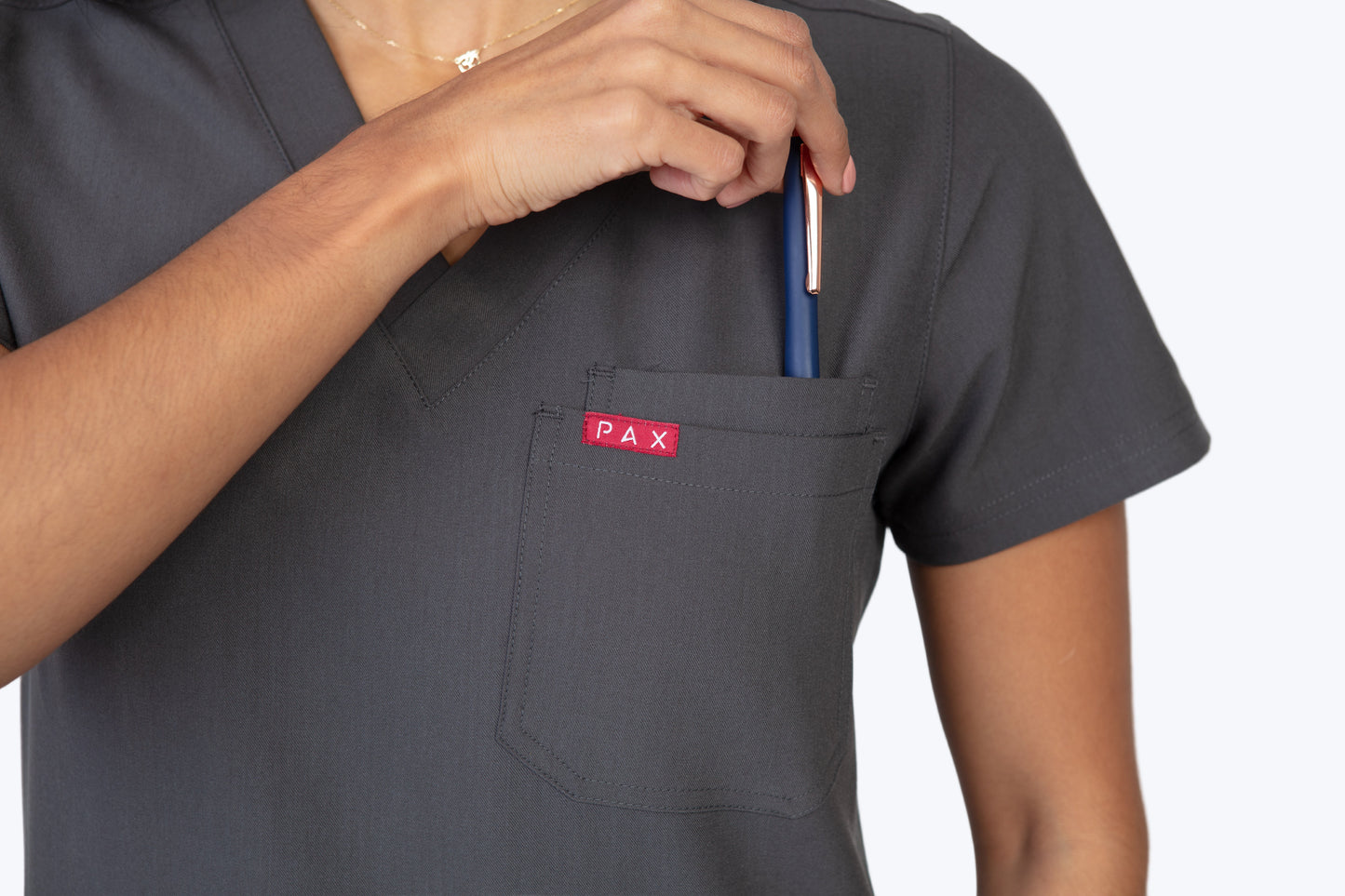 Grey Sequi Women Scrubs Top