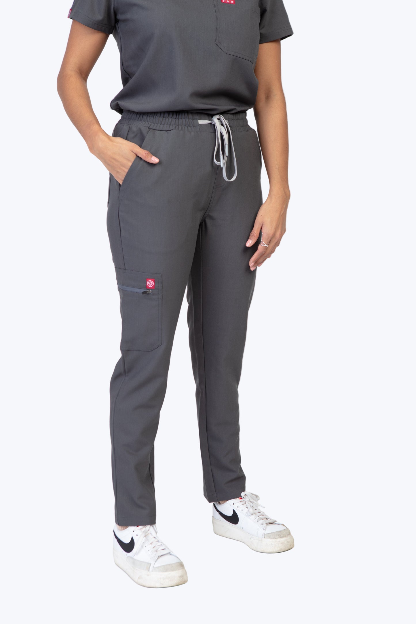 Grey Sequi Women Scrubs Set