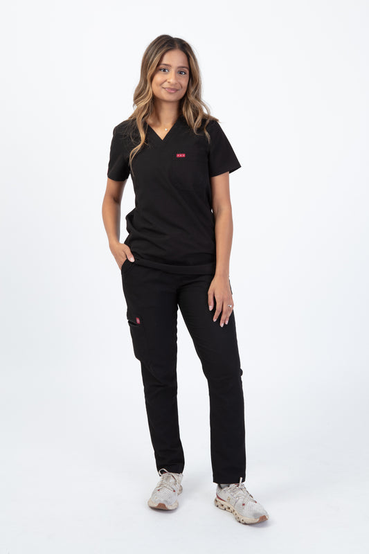 Black Sequi Women Scrubs Set