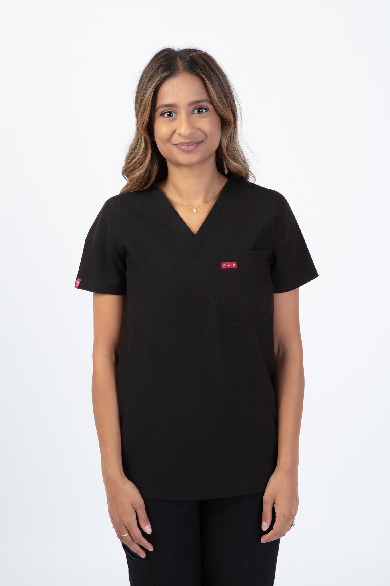 Black Sequi Women Scrubs Top