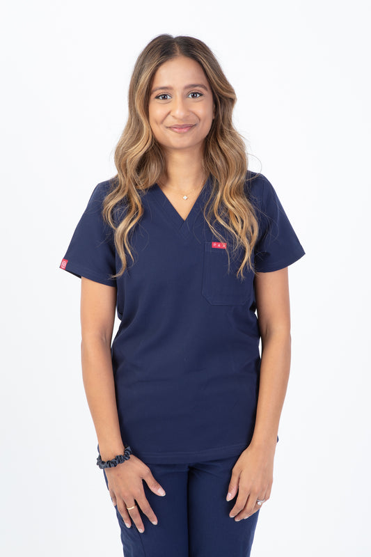 Navy Sequi Women Scrubs Top