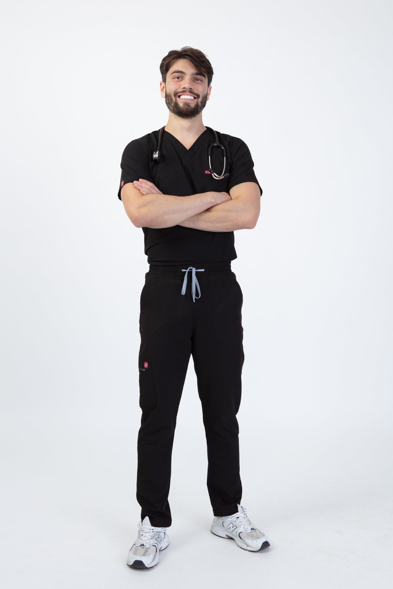 Black Sequi Men Scrubs Bottom