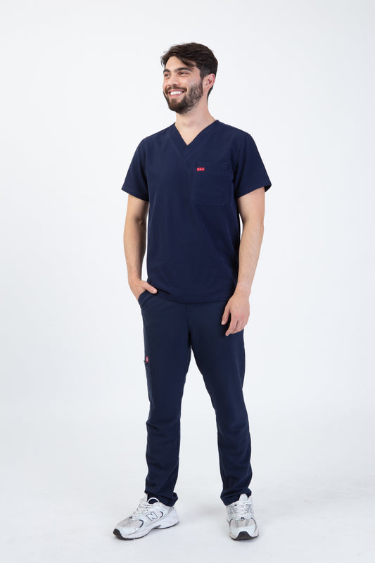 Navy Sequi Men Scrubs Top