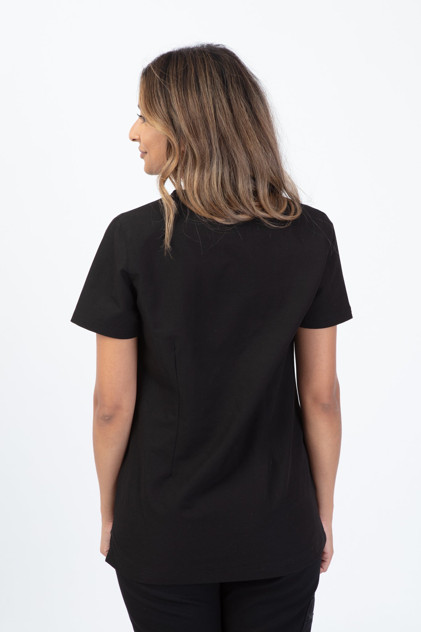 Black Sequi Women Scrubs Top