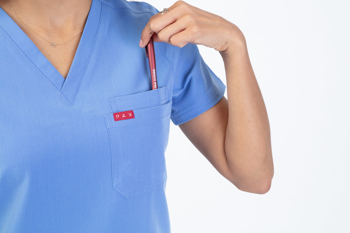 Ceil Blue Sequi Women Scrubs Set