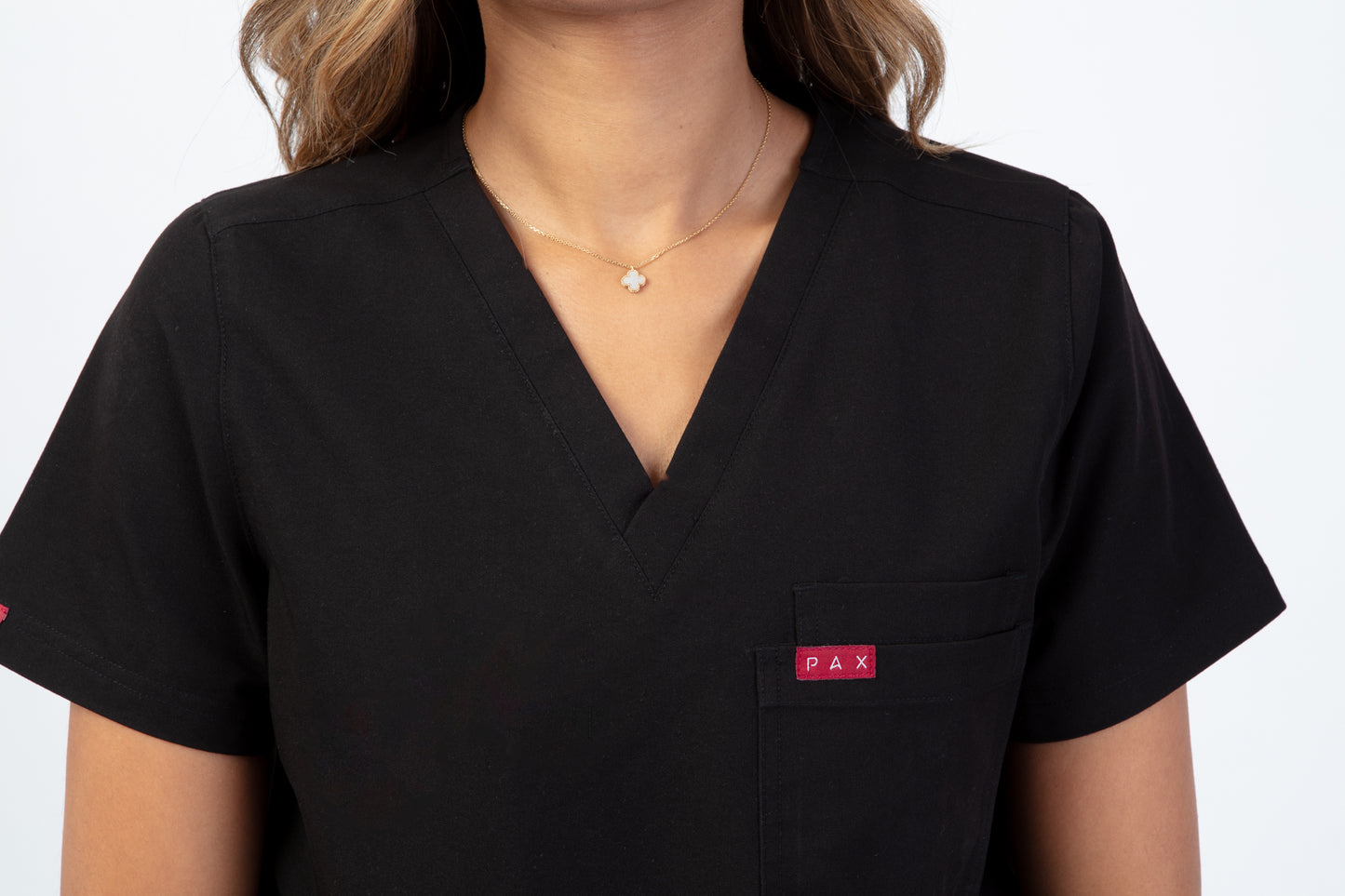 Black Sequi Women Scrubs Top