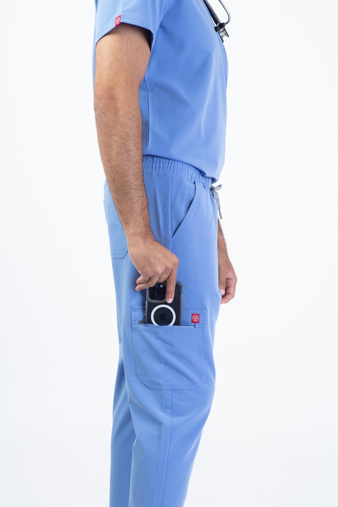 Ceil Blue Sequi Men Scrubs Bottom