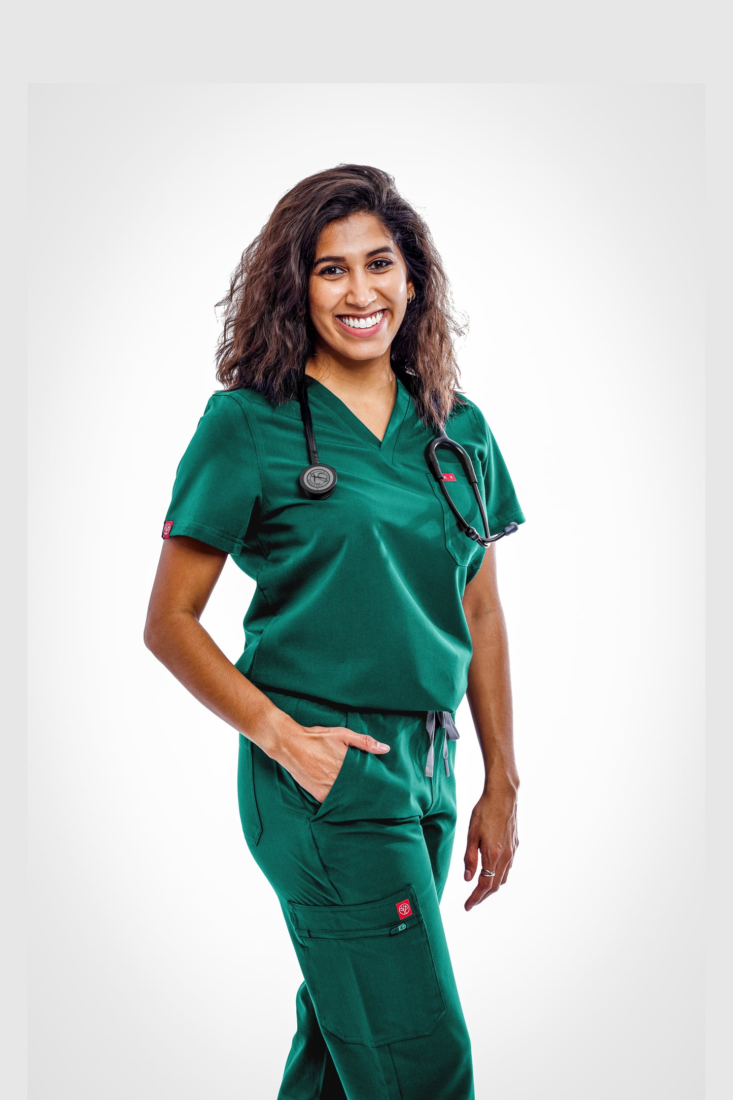 Green Sequi Women Scrubs Set