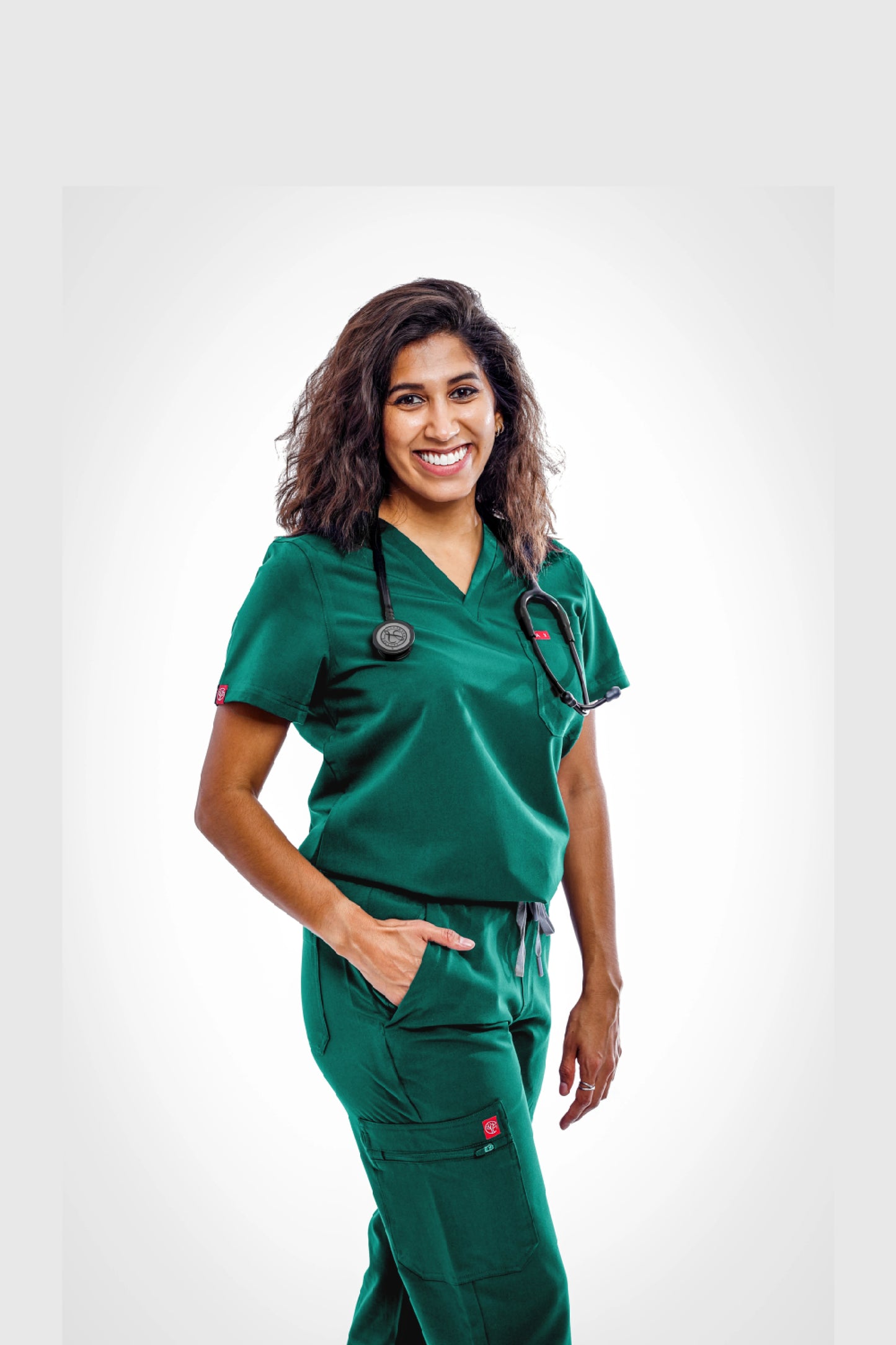 Green Sequi Women Scrubs Set