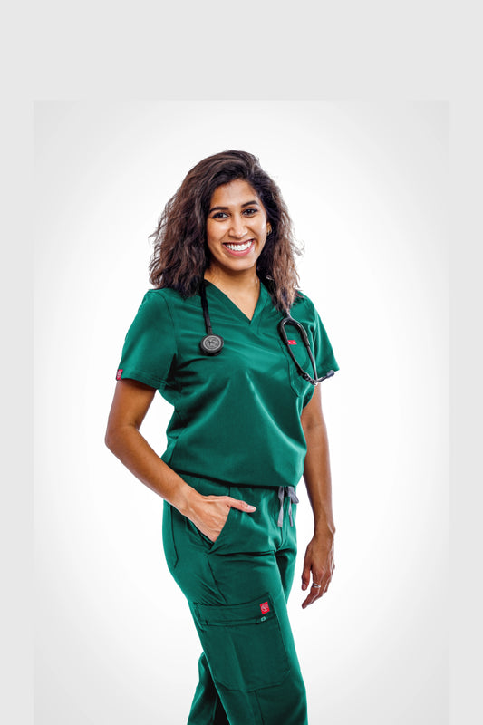 Green Sequi Women Scrubs Set
