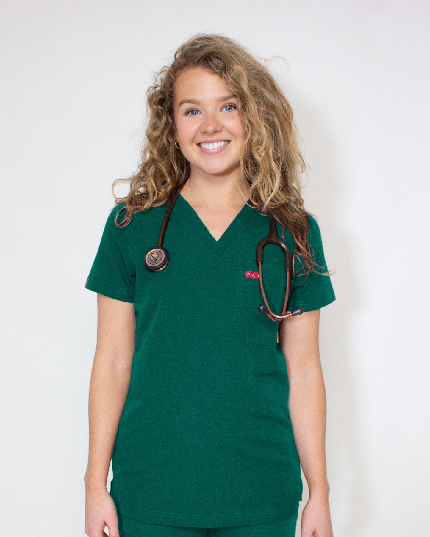 Green Sequi Women Scrubs Top