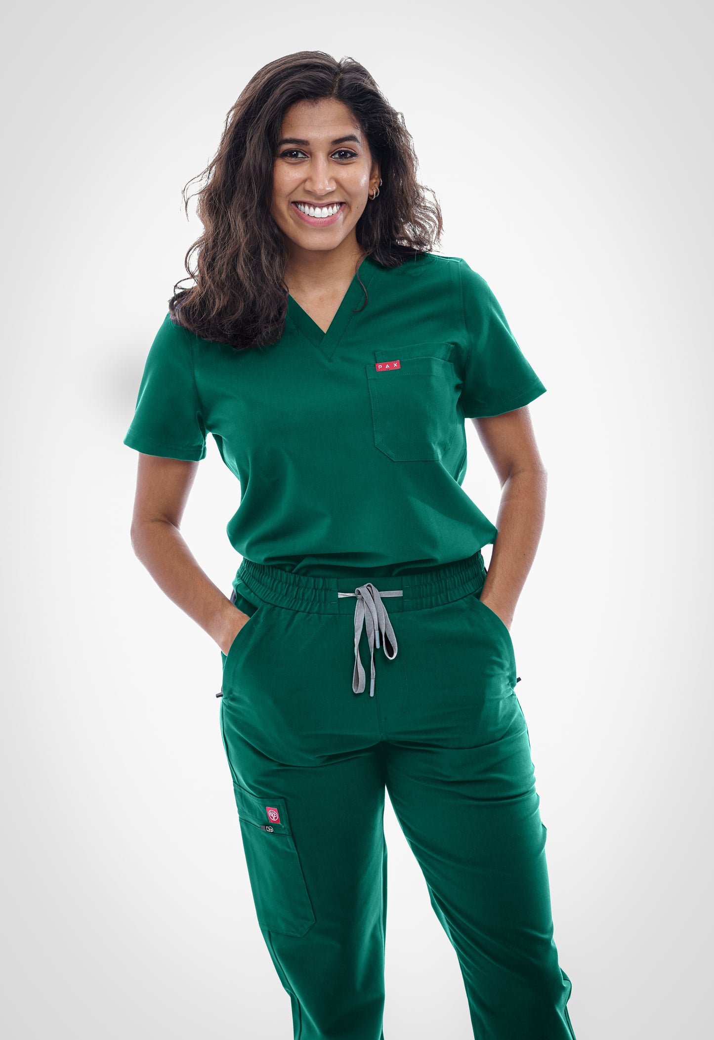 Green Sequi Women Scrubs Set