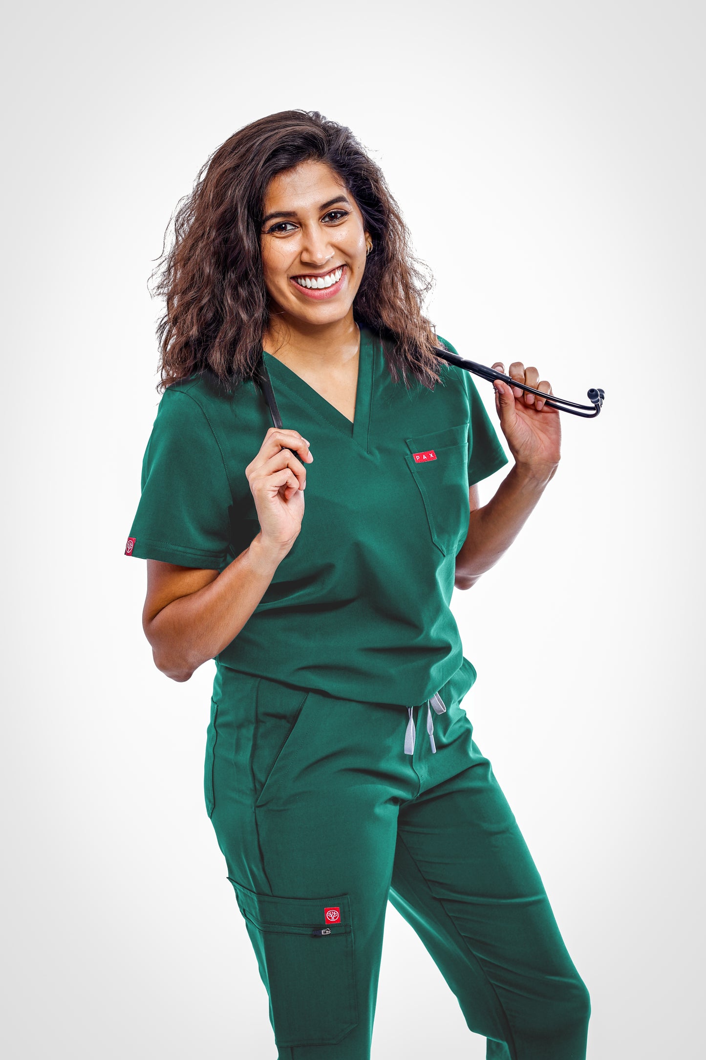 Green Sequi Women Scrubs Set