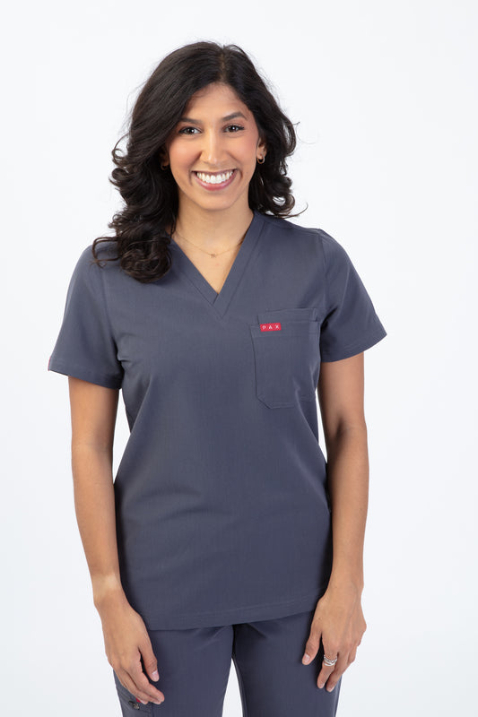 Grey Velox Women Scrubs Top