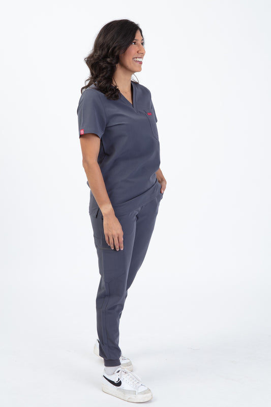 Grey Velox Women Scrubs Top