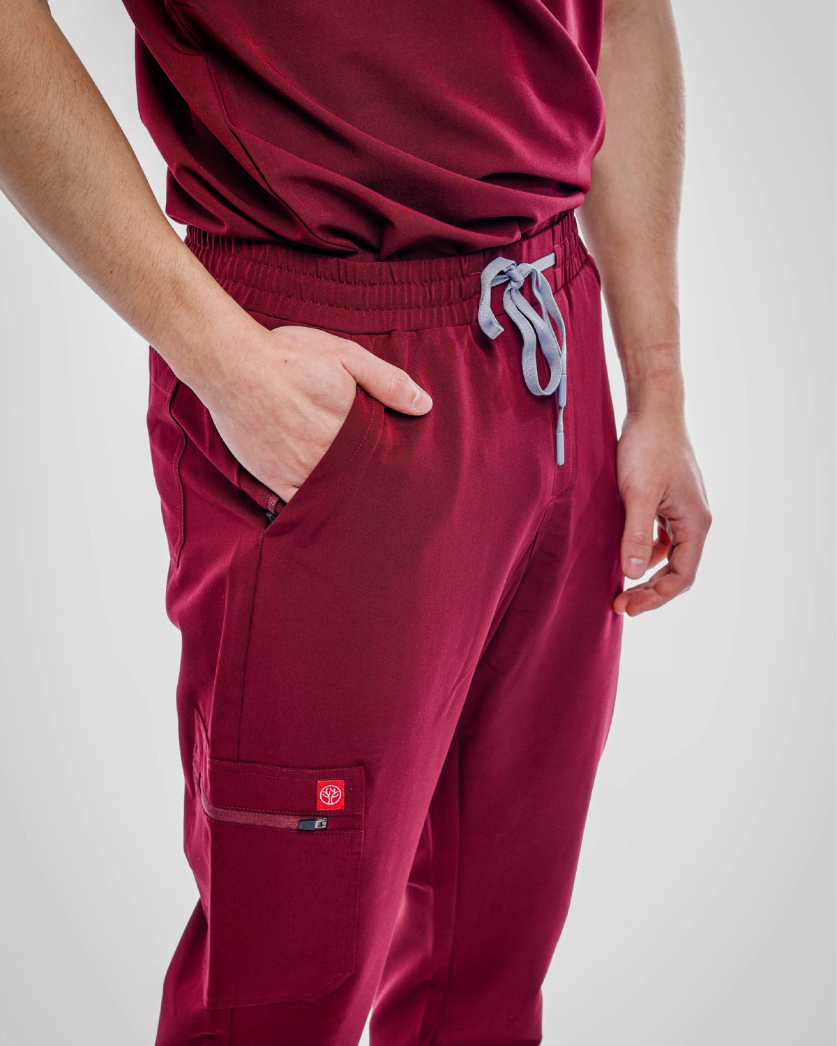 Burgundy Sequi Men Scrubs Bottom