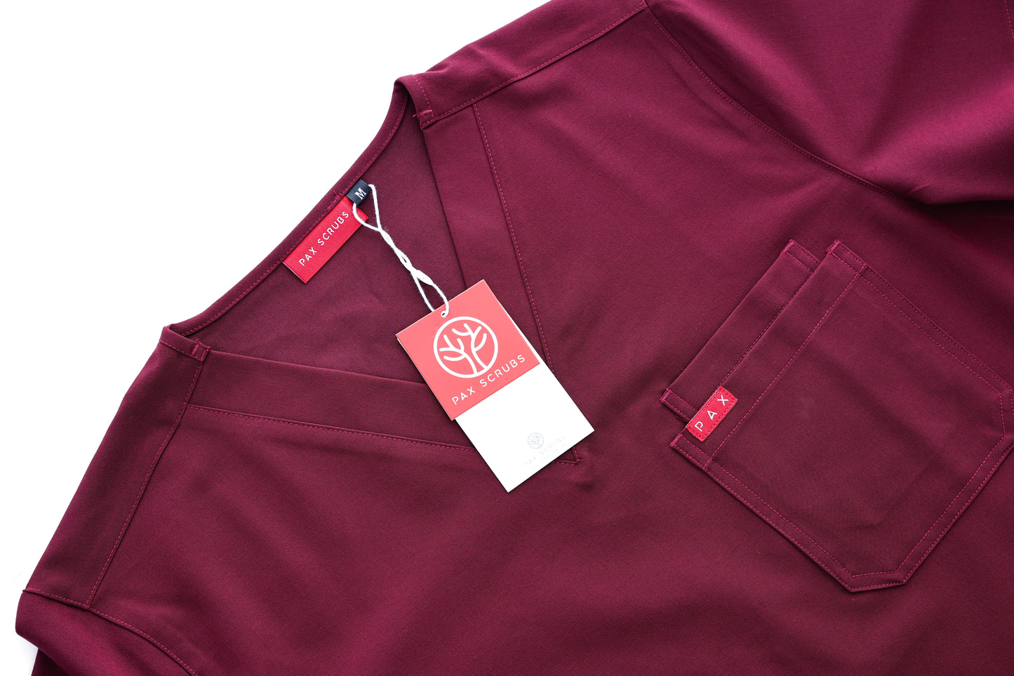Burgundy Sequi Men Scrubs Top
