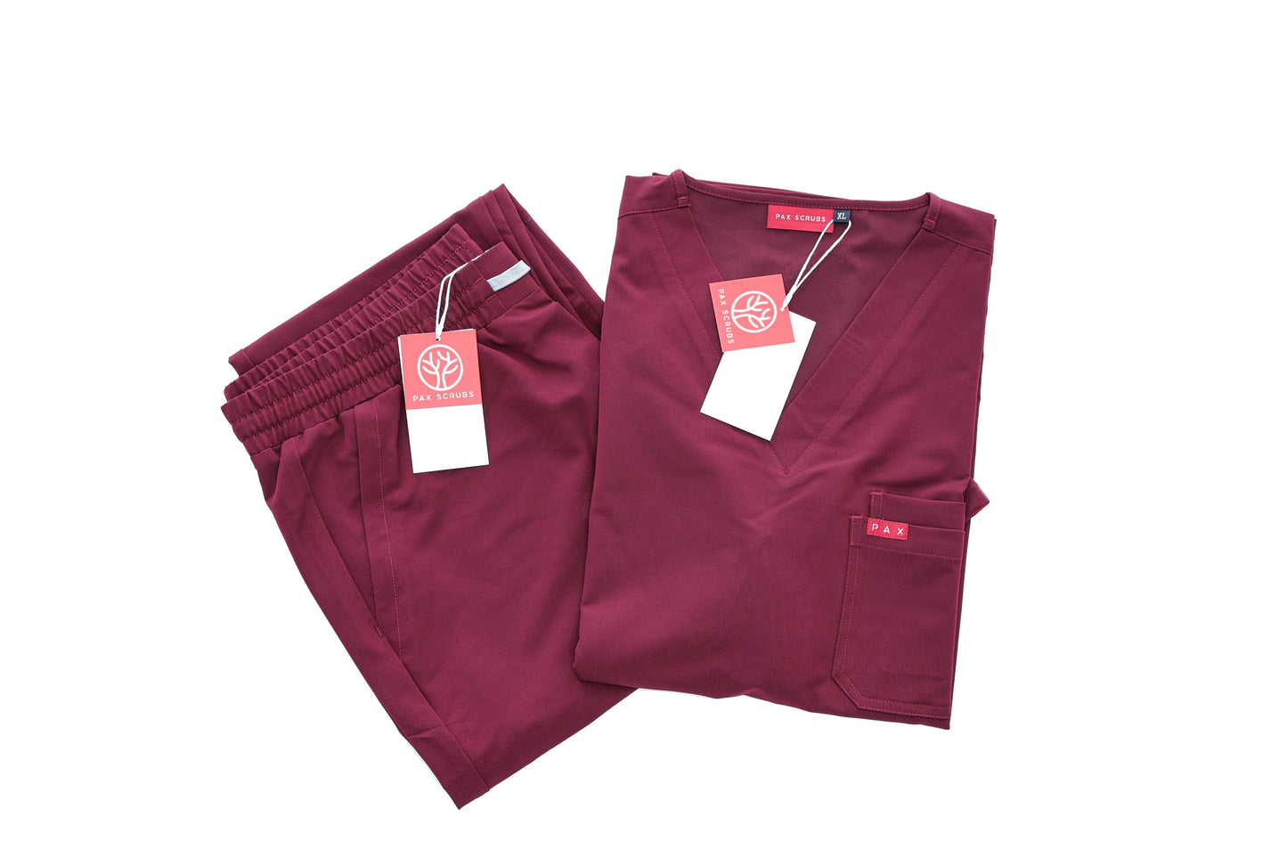 Burgundy Sequi Men Scrubs Set