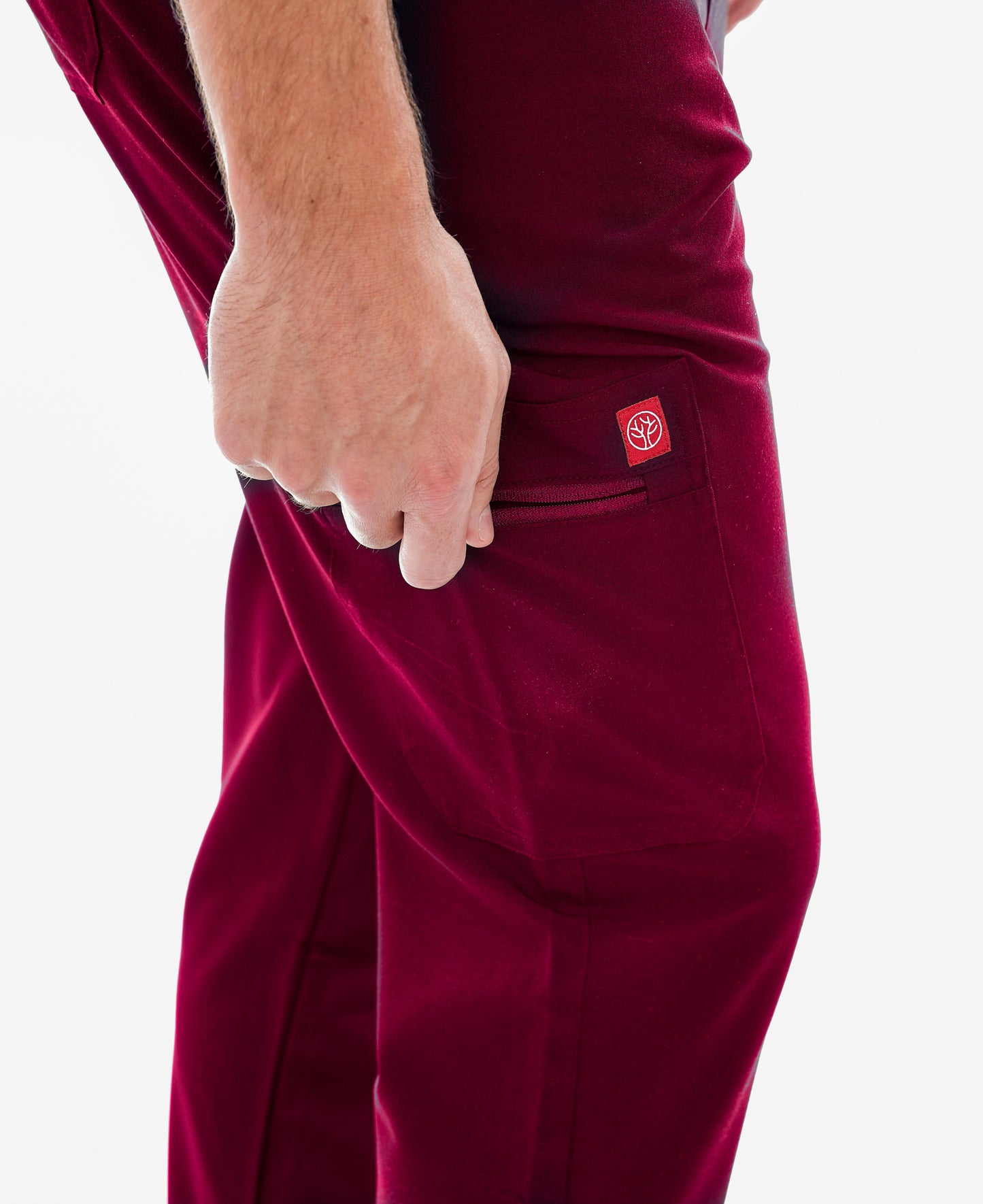 Burgundy Sequi Men Scrubs Set