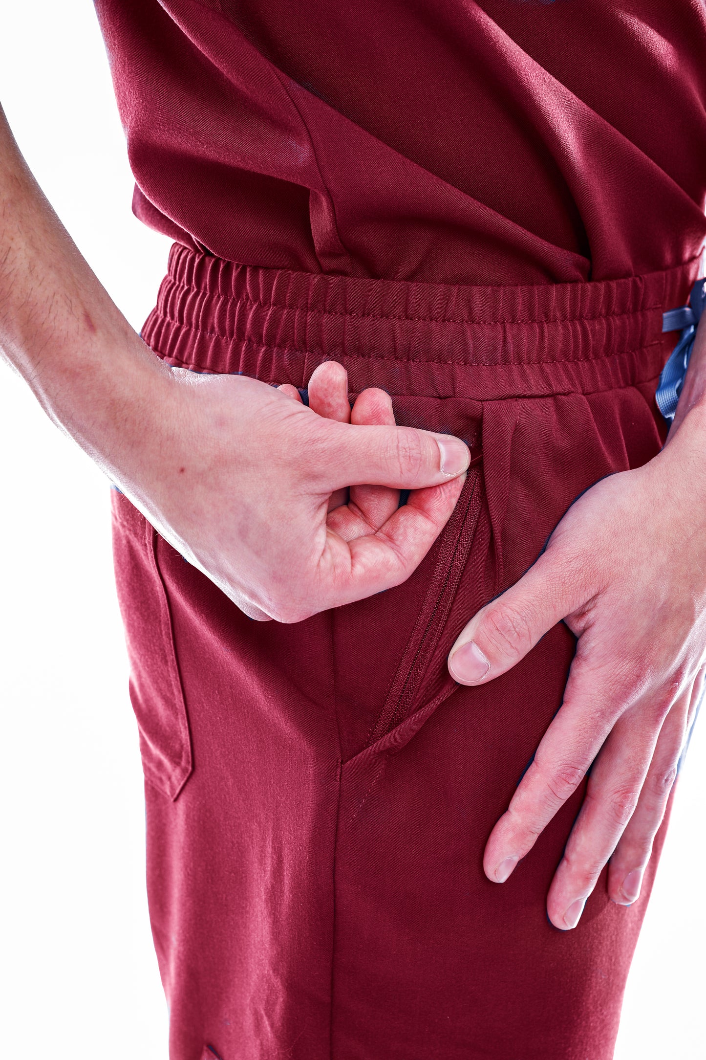 Burgundy Sequi Men Scrubs Bottom