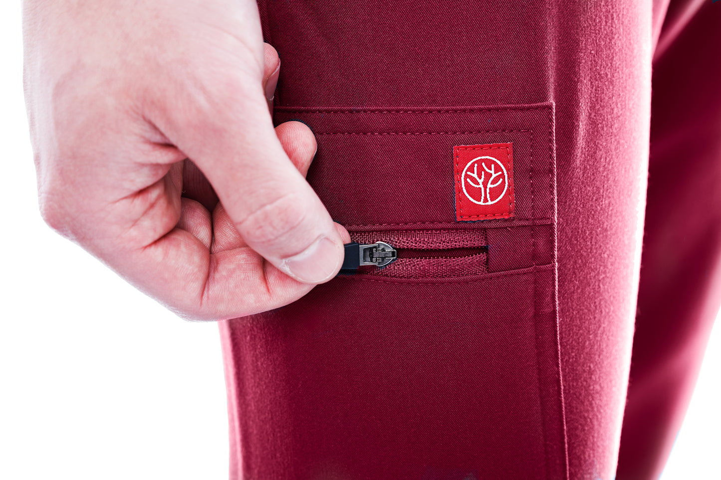 Burgundy Sequi Men Scrubs Bottom