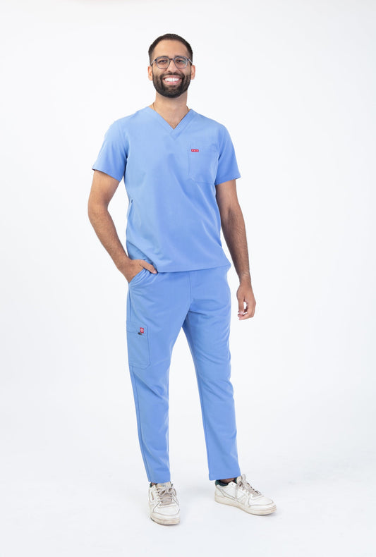 Ceil Blue Sequi Scrub Top 2