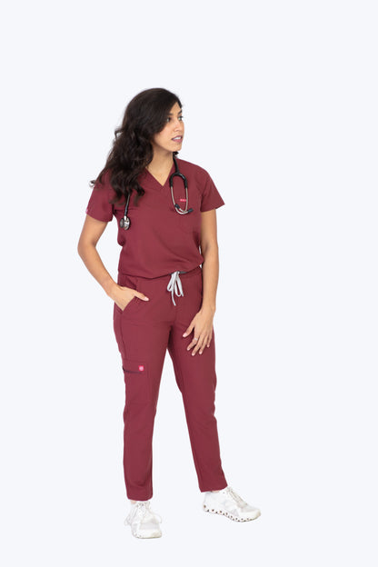 Burgundy Sequi Women Set