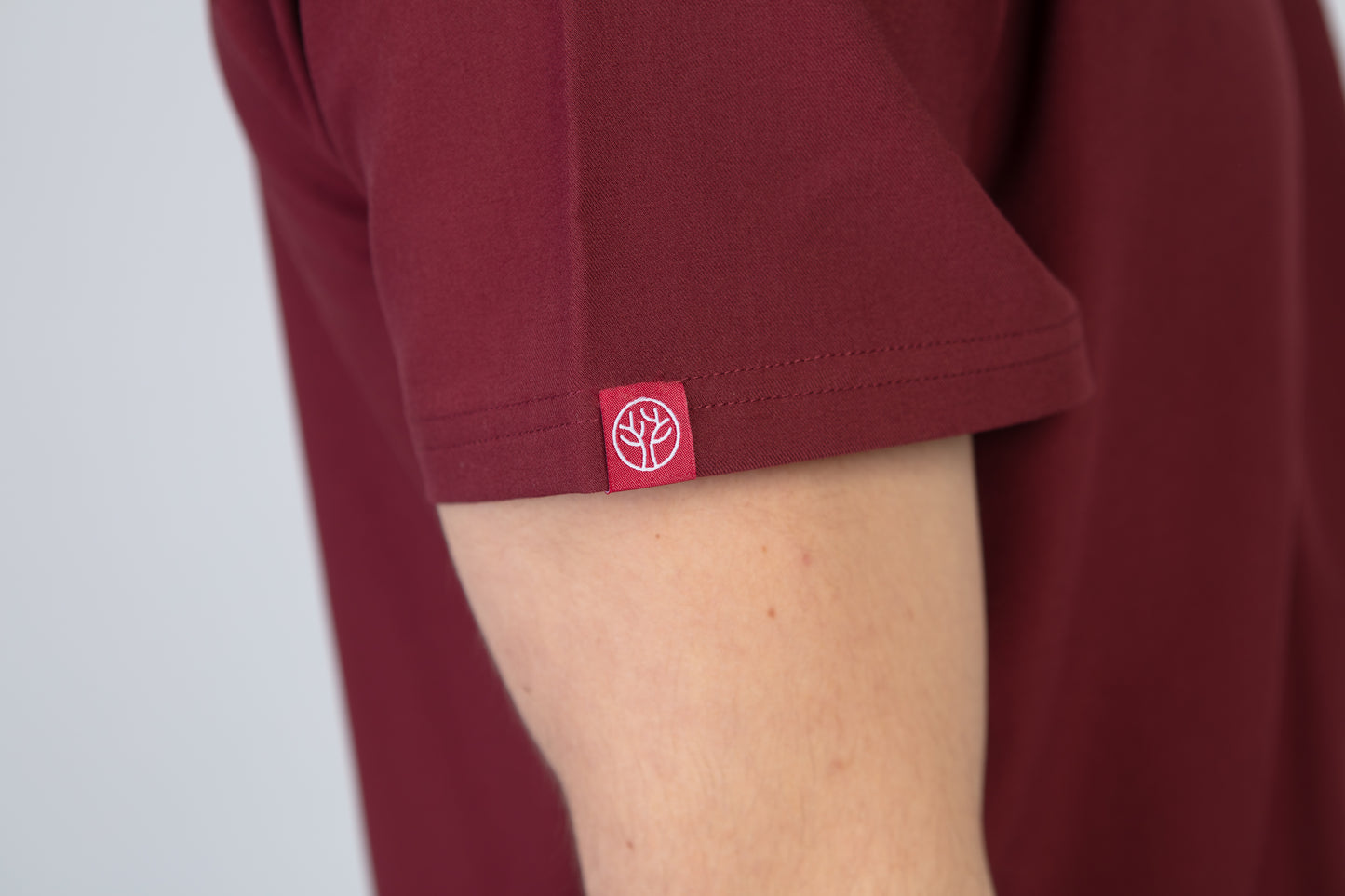 Burgundy Sequi Men Scrubs Top