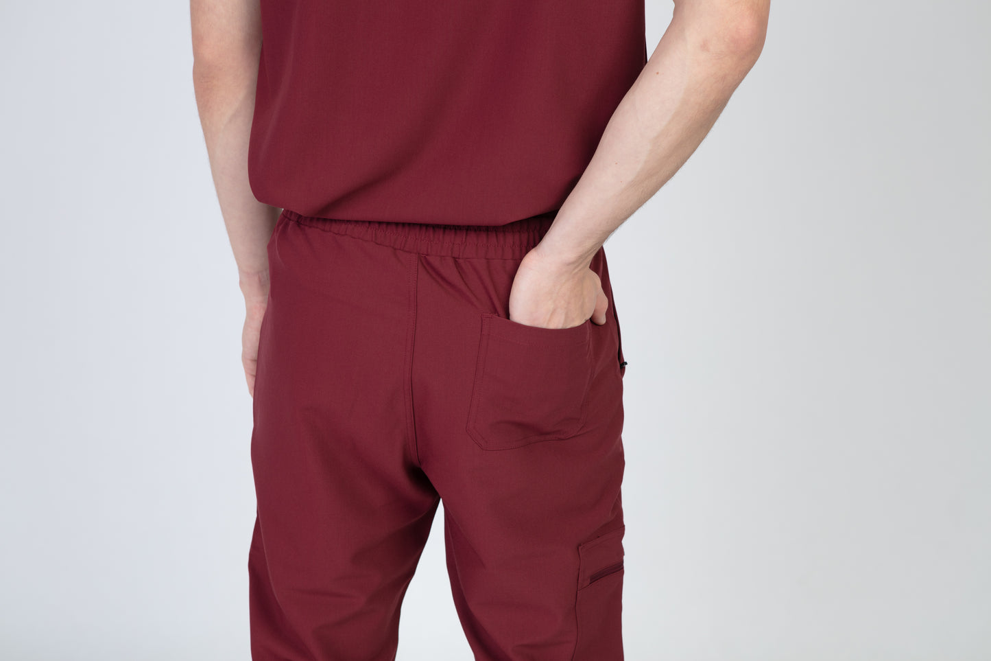 Burgundy Sequi Men Scrubs Bottom