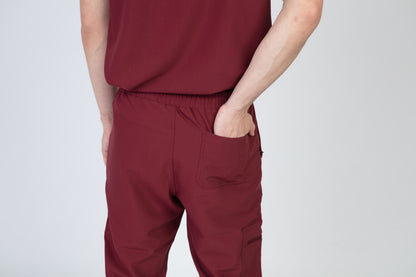 Burgundy Sequi Men Scrubs Bottom