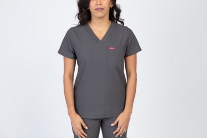 Grey Sequi Women Scrubs Top