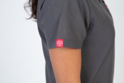 Grey Sequi Women Scrubs Top