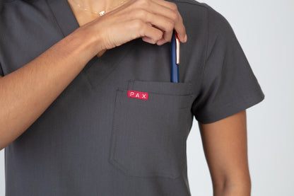 Grey Sequi Women Scrubs Set