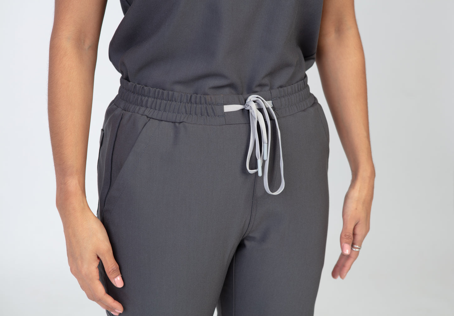 Grey Sequi Women Scrubs Set