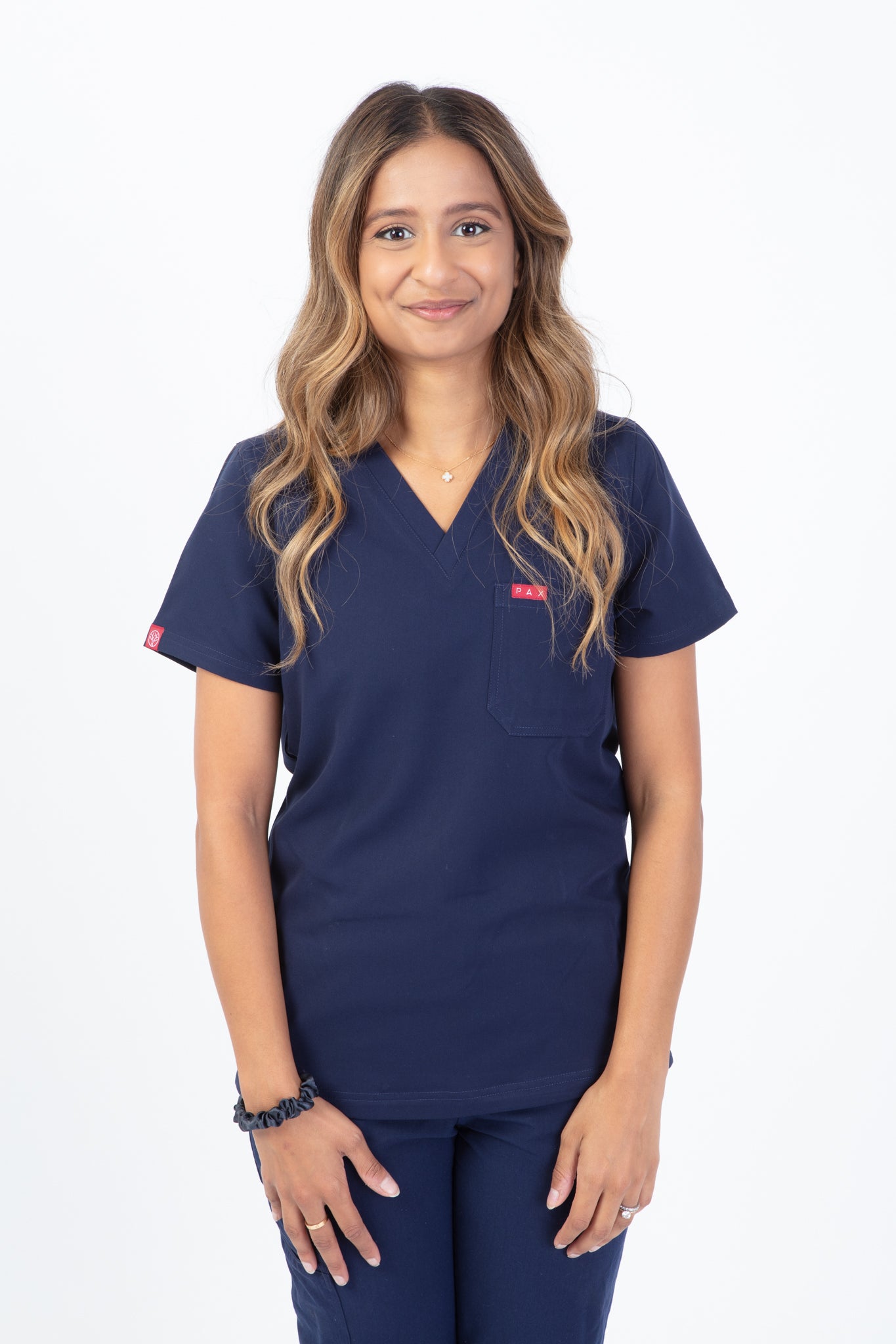 Navy Sequi Women Scrubs Top