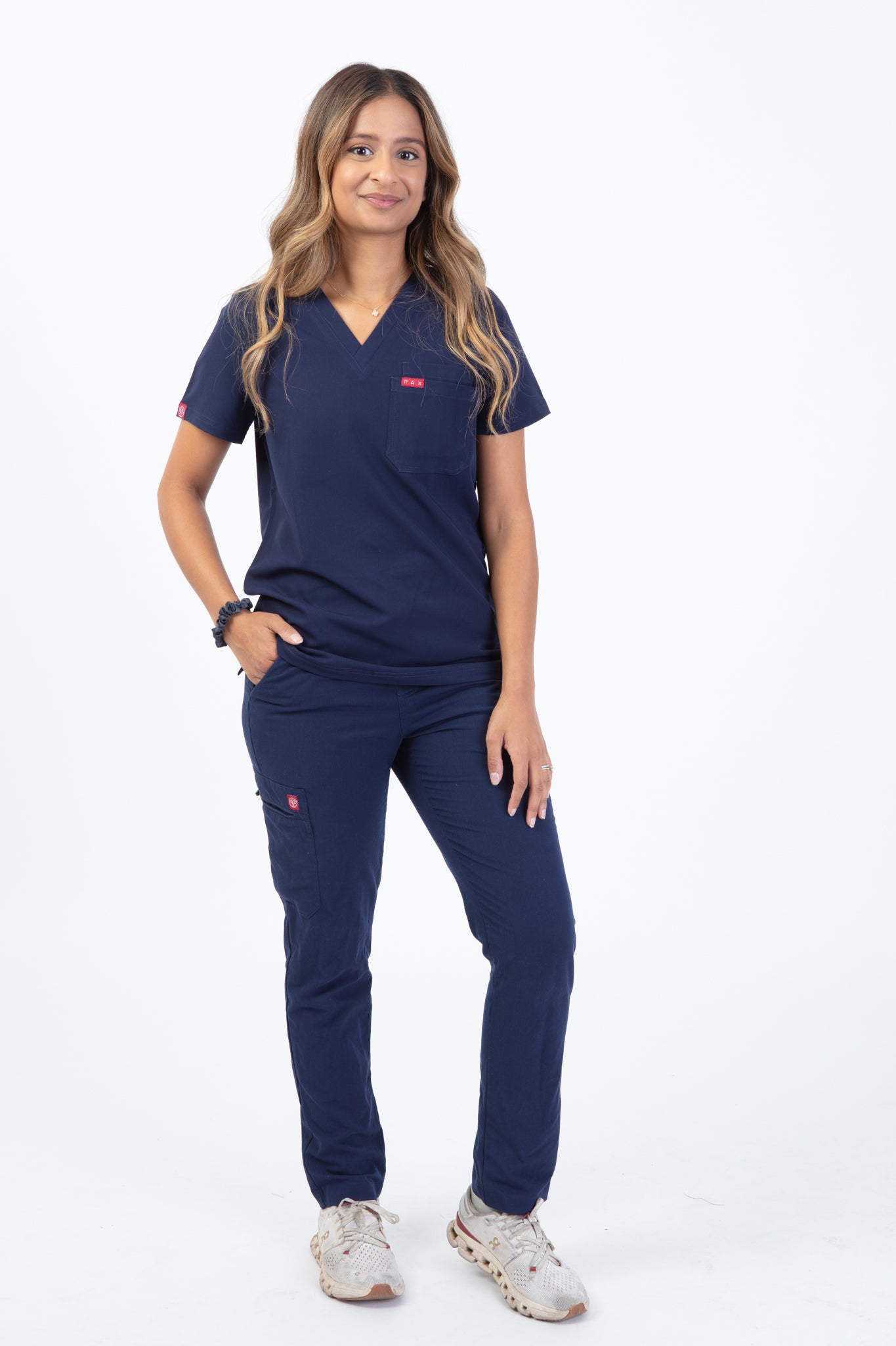 Navy Sequi Women Scrubs Top