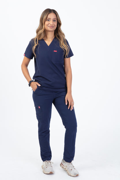 Navy Sequi Women Scrubs Top