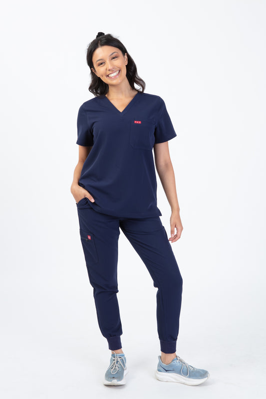 Navy Velox Women Scrubs Top