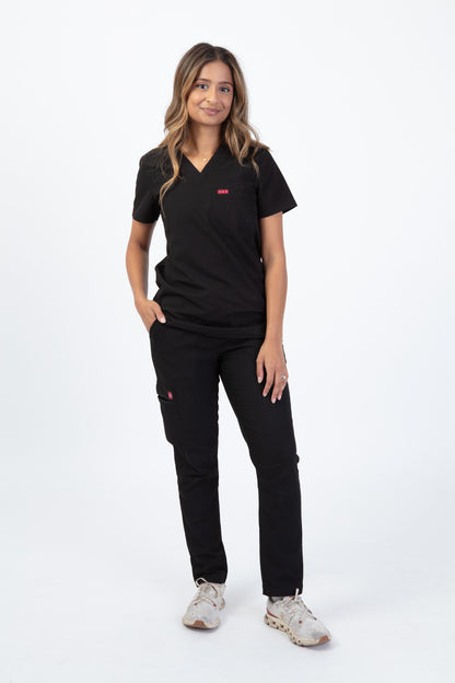 Black Sequi Women Scrubs Top