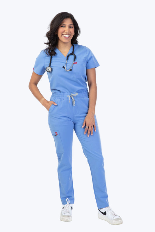 Ceil Blue Sequi Women Scrubs Bottom