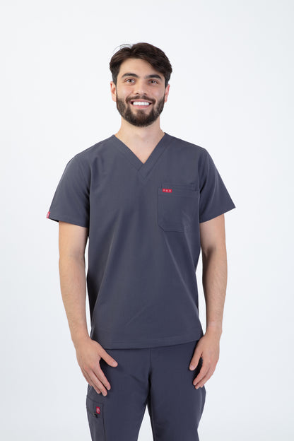 Grey Velox Men Joggers Scrubs Set