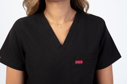 Black Sequi Women Scrubs Top