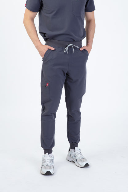 Grey Velox Men Joggers Scrubs Set