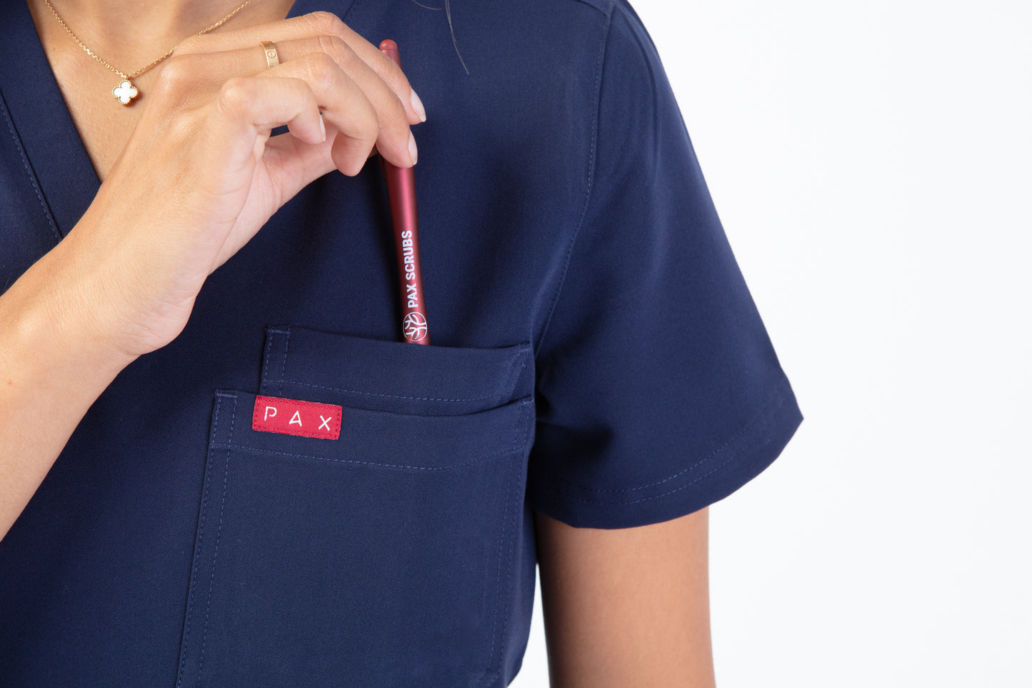 Navy Sequi Women Scrubs Top