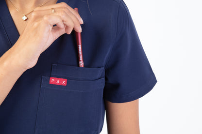 Navy Sequi Women Scrubs Top