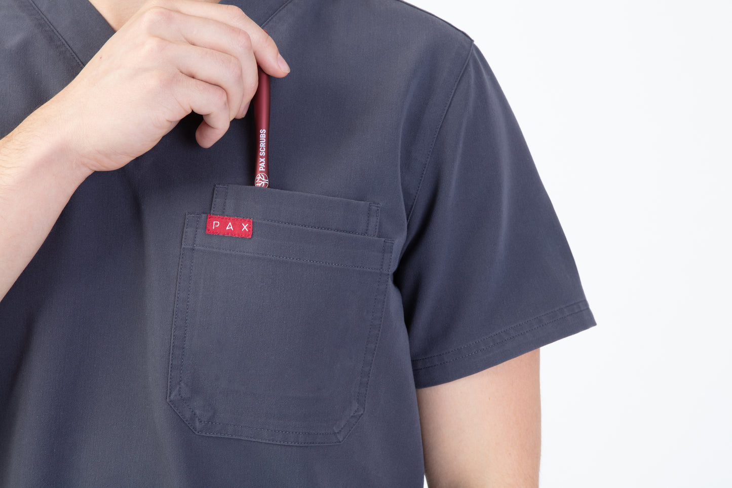 Grey Sequi Men Scrubs Top