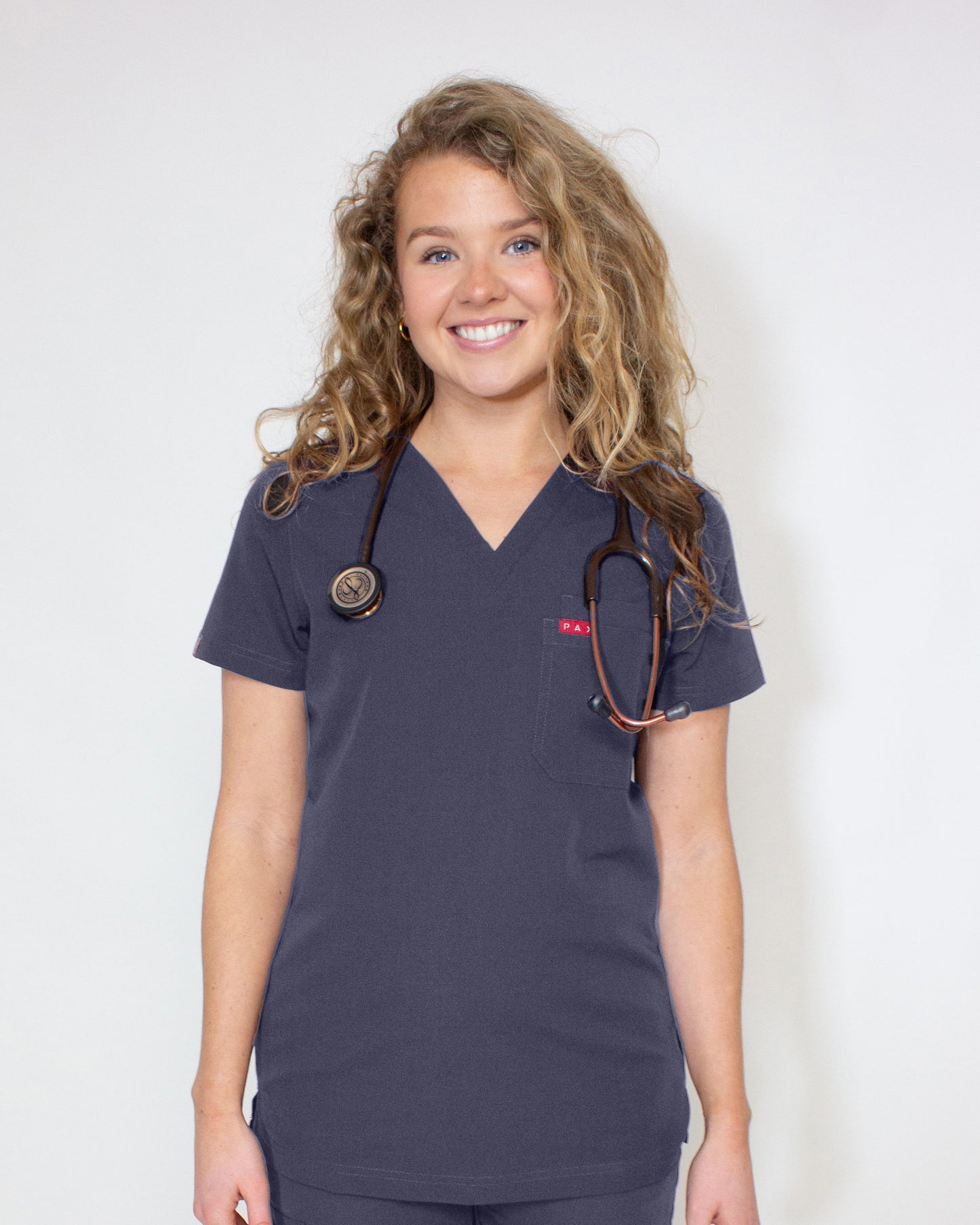 Sequi Womens Grey Scrubs Top