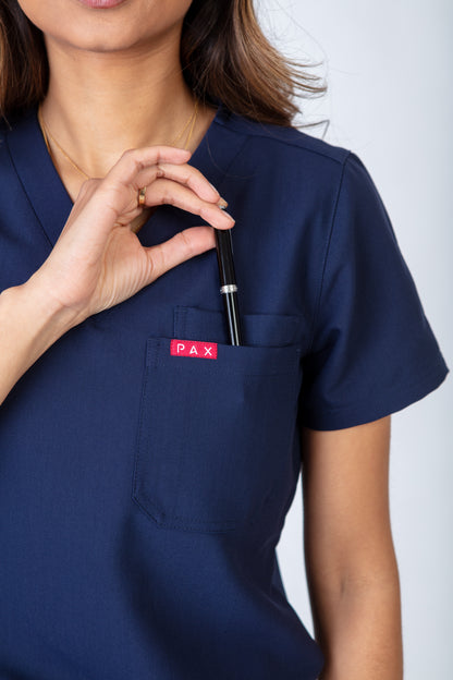 Navy Luma Wide Leg Scrubs Set- Women