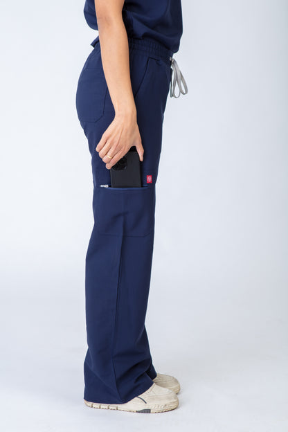 Navy Luma Wide Leg Scrubs Set- Women
