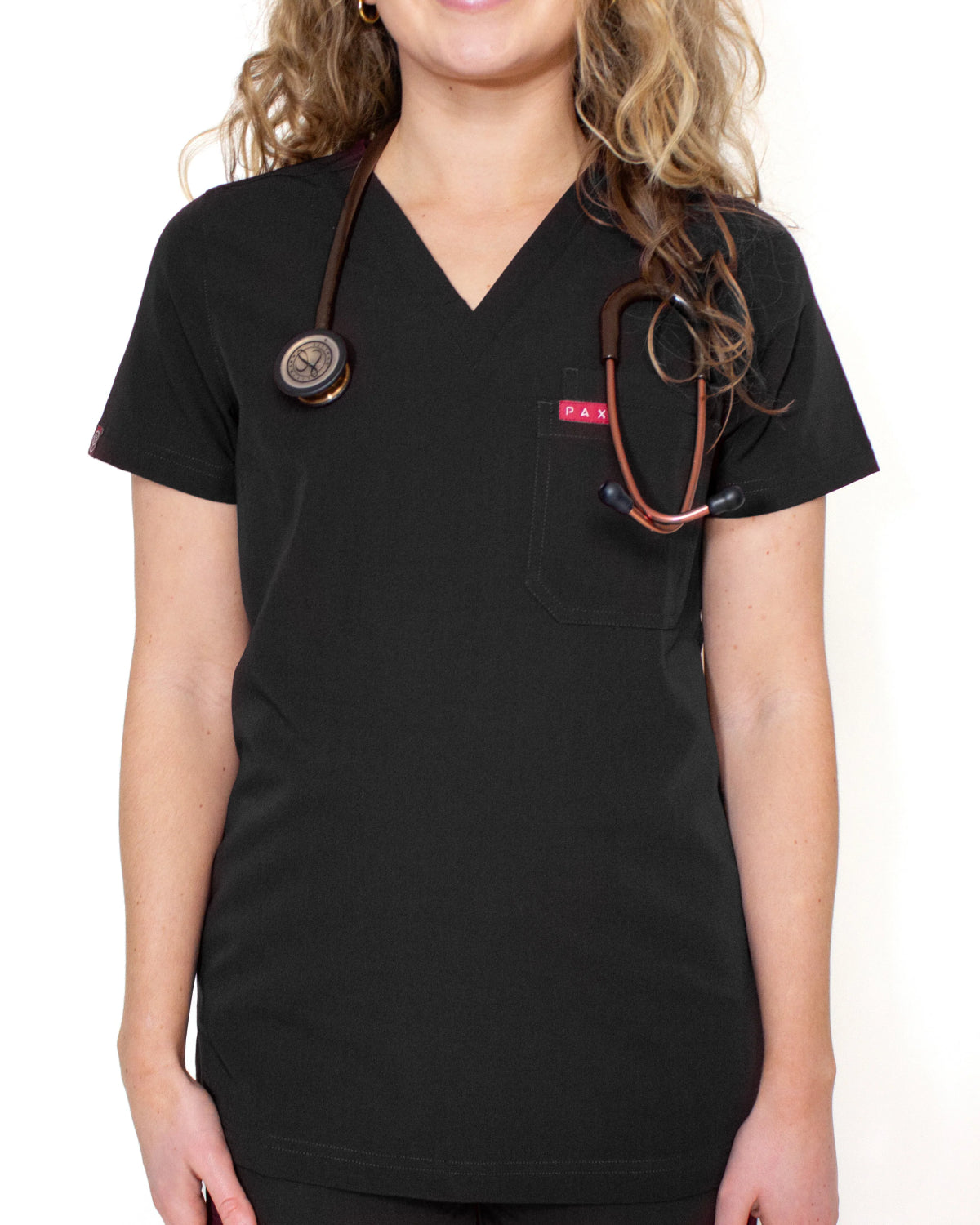 Sequi Womens Black Scrubs Top